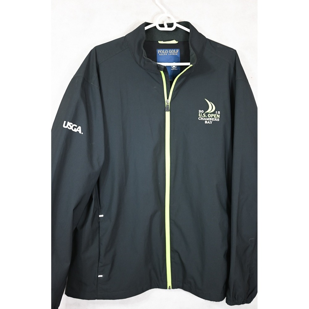Polo Golf Ralph Lauren 2015 US Open Chambers Bay Windbreaker Jacket XL Black